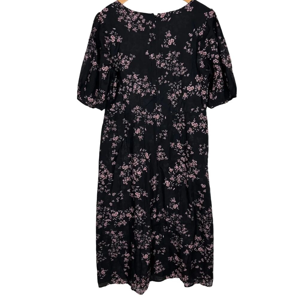 NWT Velvet Graham & Spencer India Printed Black Floral Dress Women’s Large Lined - Picture 5 of 9